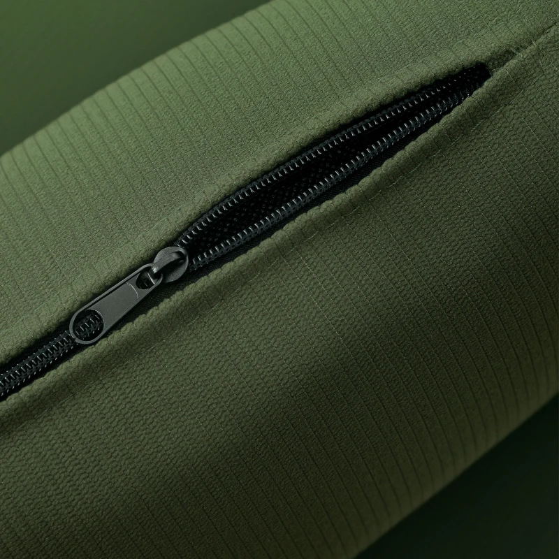 HOMCOM Modern Accent Chair, Upholstered Armchair with Solid Wood Legs and Lumbar Pillow for Living Room, Green