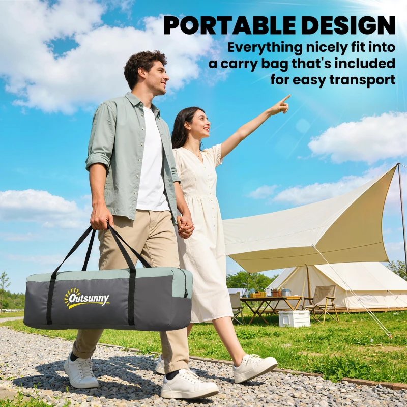 Outsunny 5-6 Person Family Tent, Outdoor Camping Tent with Lighting Hook, Carrying Bag for Camping, Hiking and Travelling, Green