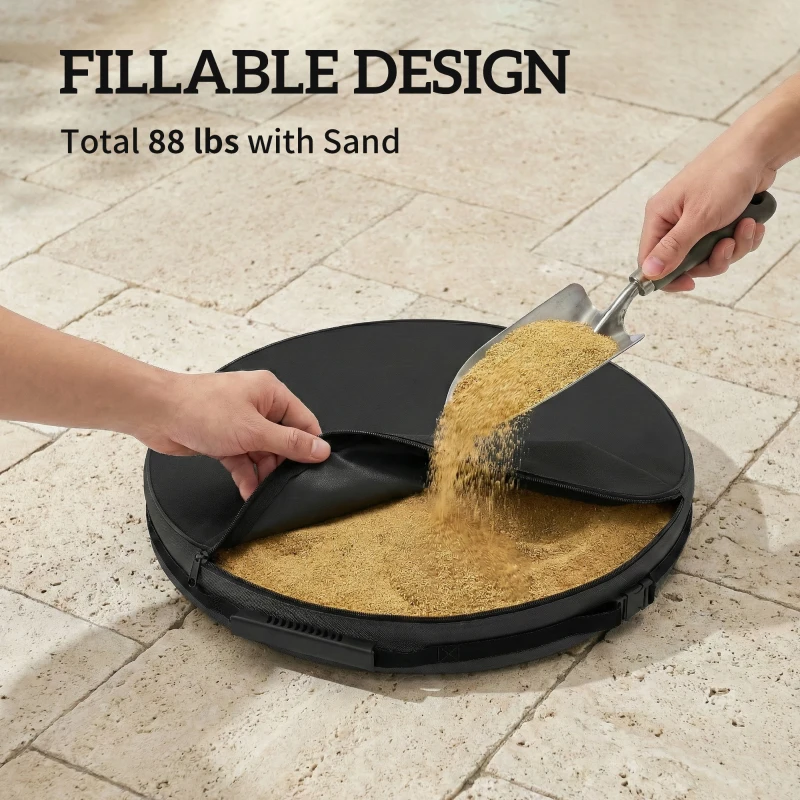 Outsunny Patio Umbrella Base Portable Outdoor Umbrella Stand for Poles 1.4"/1.5"/1.9" Black