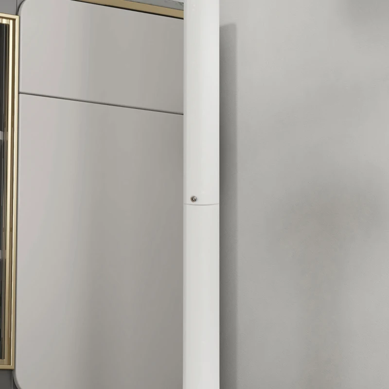 HOMCOM High Top Bar Table, Modern Round Dining Table with Painted Top and Steel Base, Bistro Table for 2 People, White