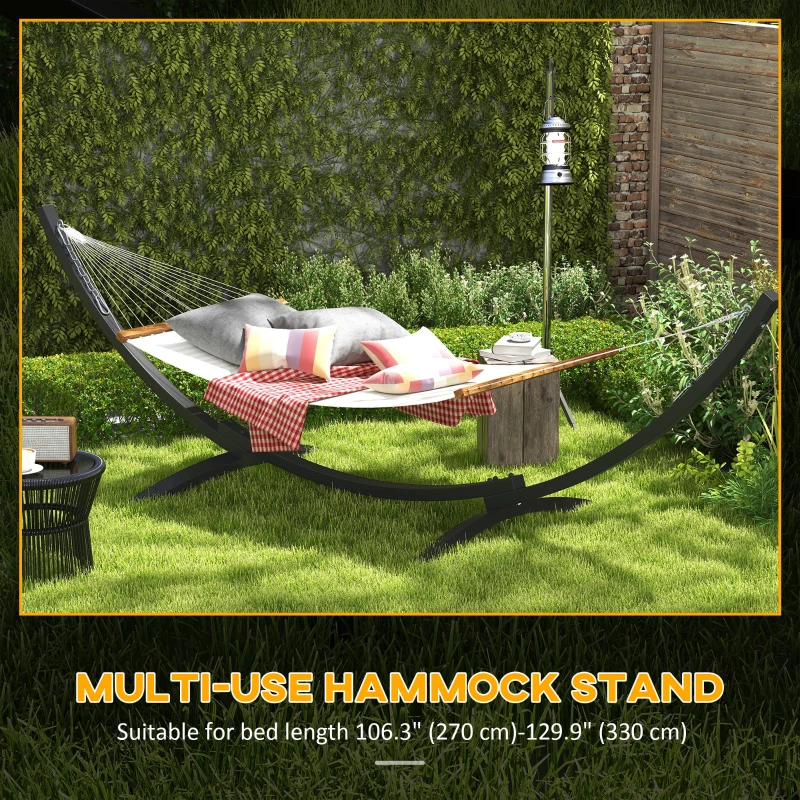 Outsunny 12' Hammock Stand with Steel Frame, Hammock Chair Stand Only for Garden, Camping, Picnic, Outdoor, Patio, Grey