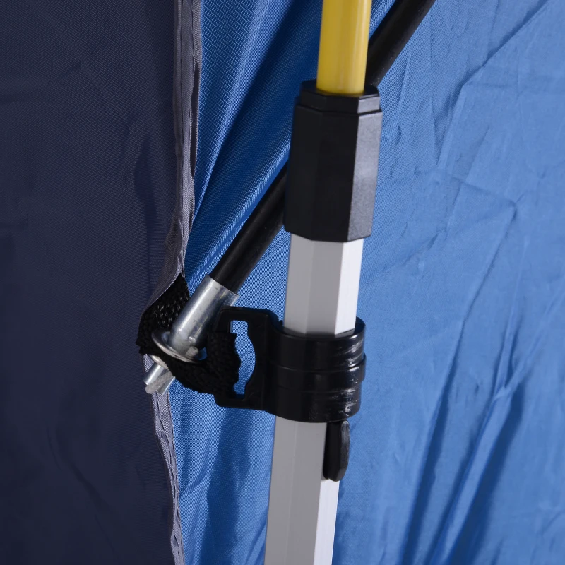 Outsunny 4 Person Pop Up Camping Tent Quick Setup Automatic Hydraulic Family Travel Tent w/ Windows Doors Carry Bag, Blue