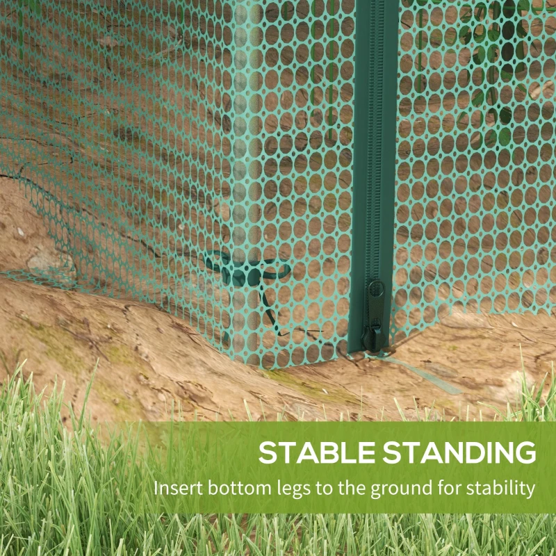 Outsunny 8' x 4' Plant Protection Cage with Zipper Roll-Up Door, Plant Protector from Animals with Galvanised Steel Frame