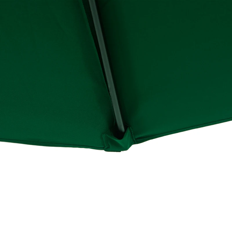 Outsunny 9.8ft Half Umbrella Semi Round Patio Parasol with Crank Handle, Top Vent for Garden, Balcony- NO BASE INCLUDED, Green