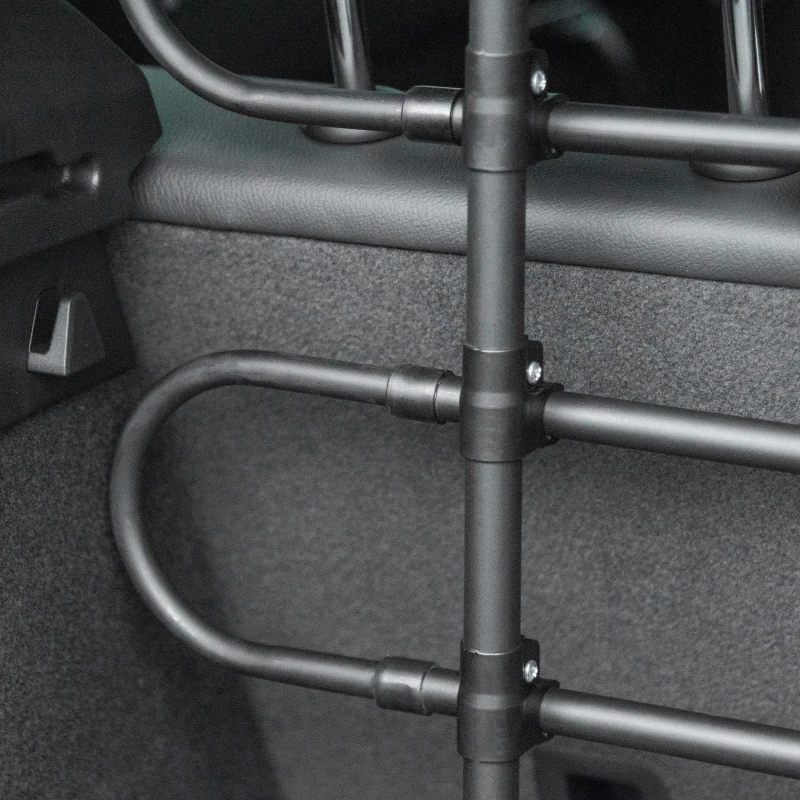 PawHut Adjustable Pet Car Barrier for SUVs, Vehicles, Vans, Back Seat Dog Fence Guard for Safety Car Travel, Black