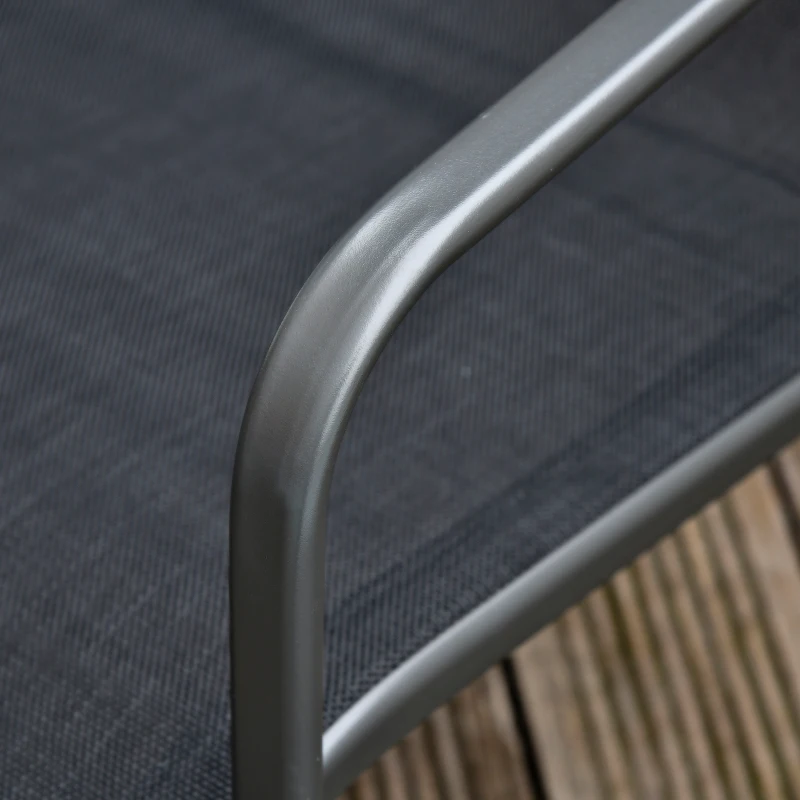 Outsunny 4 Piece Patio Furniture Set, Outdoor Conversation Set with Loveseat Sofa, Armchairs, Glass Top Coffee Table, Black