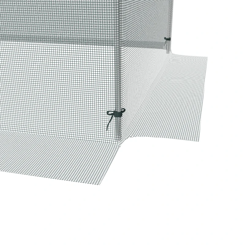 Outsunny Galvanized Steel Crop Cage, Plant Protection Tent with Zippered Door, 4' x 12', Green