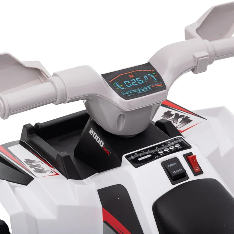 Aosom 6V Electric Toy Car with Back Trailer, Forward Backward, Wear-Resistant Wheels for Ages 18-36 Months, White