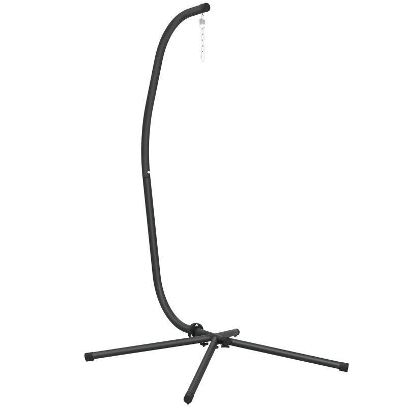Outsunny Hanging Egg Chair Stand Only, Heavy Duty Hammock Chair Stand, 330lbs Weight, Black