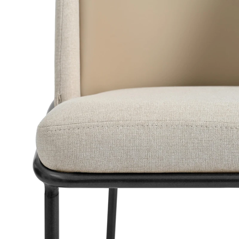 Set of 6 Minimalist Dining Chairs with Ergonomic Contoured Backrest, Durable Chairs Set with Solid Frame, 21.5'' L x 21.5'' W x 33.5'' H, Beige