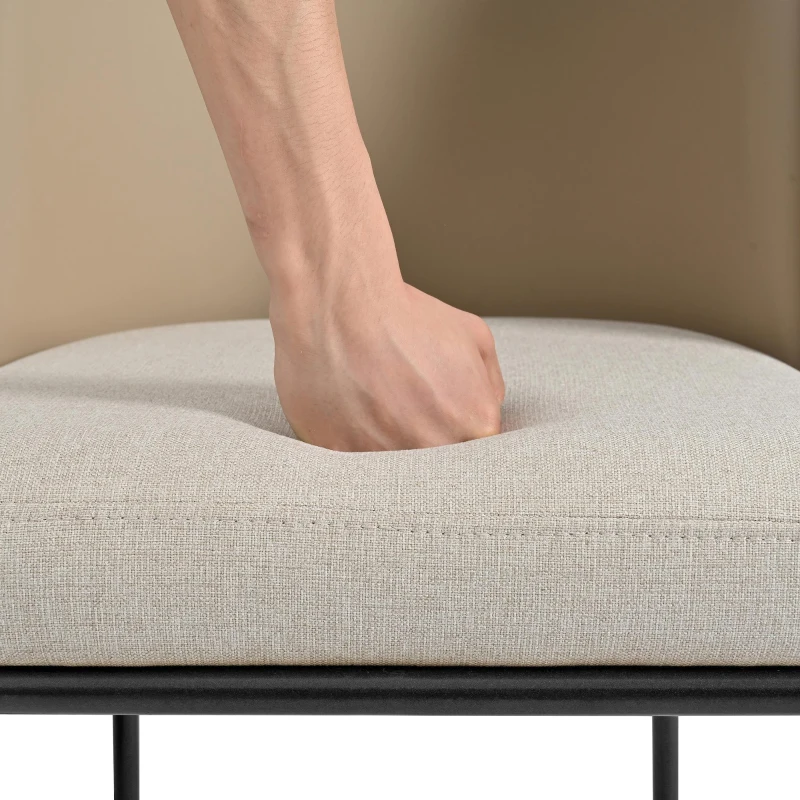 Set of 2 Modern Dining Chairs with High-Density Foam Seat, Upholstered chair Set for Living Spaces, 21.5'' L x 21.5'' W x 33.5'' H, Beige