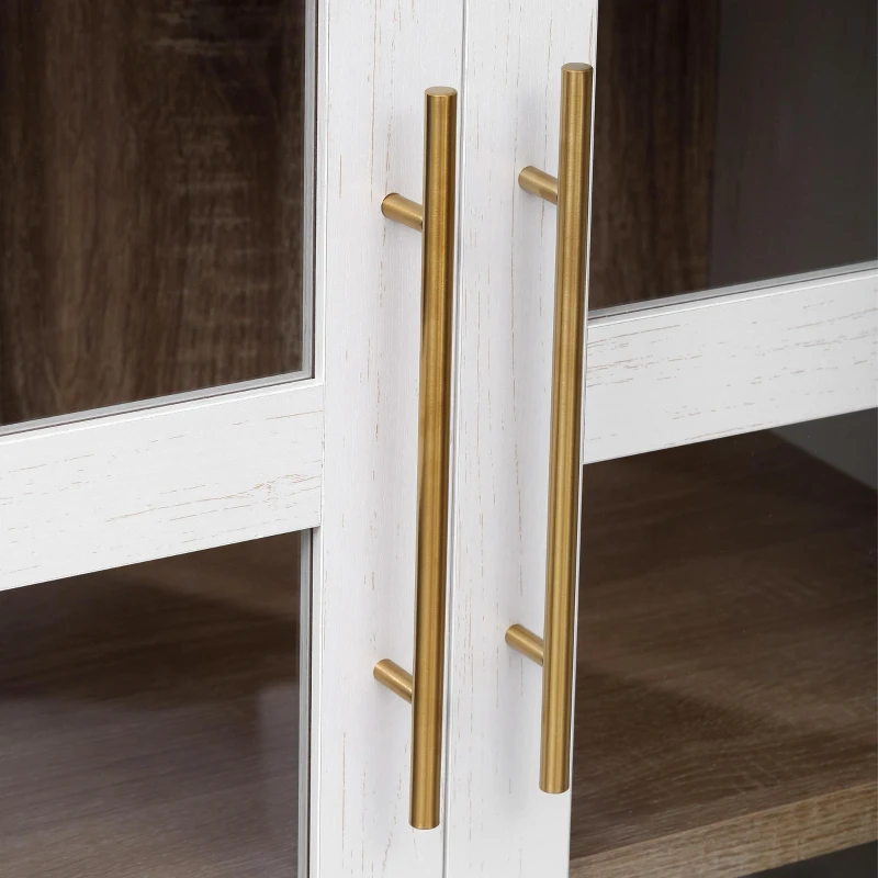 Arched Kitchen Pantry Cabinet with 2 Large Drawers, Stylish Storage Cabinet with Adjustable Shelves, 30'' L x 15.5'' W x 71'' H, White