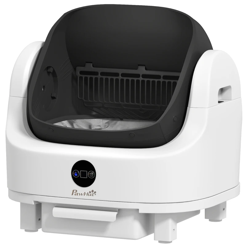 PawHut Open-Top Self Cleaning Cat Litter Box, Automatic Cat Litter Box with Integrated Safety Protection