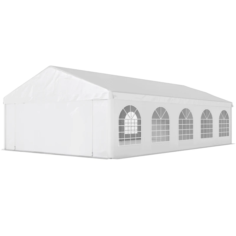 Outsunny 20'x33' Heavy Duty Large Party Tent & Carport with Removable Sidewalls, Portable Garage Canopy Tent, White