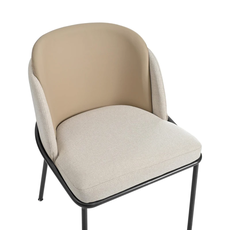 Set of 4 Stylish Dining Chairs with High-Density Foam Seats, Ergonomic chair Set with Anti-Slip Feet, 21.5'' L x 21.5'' W x 33.5'' H, Beige