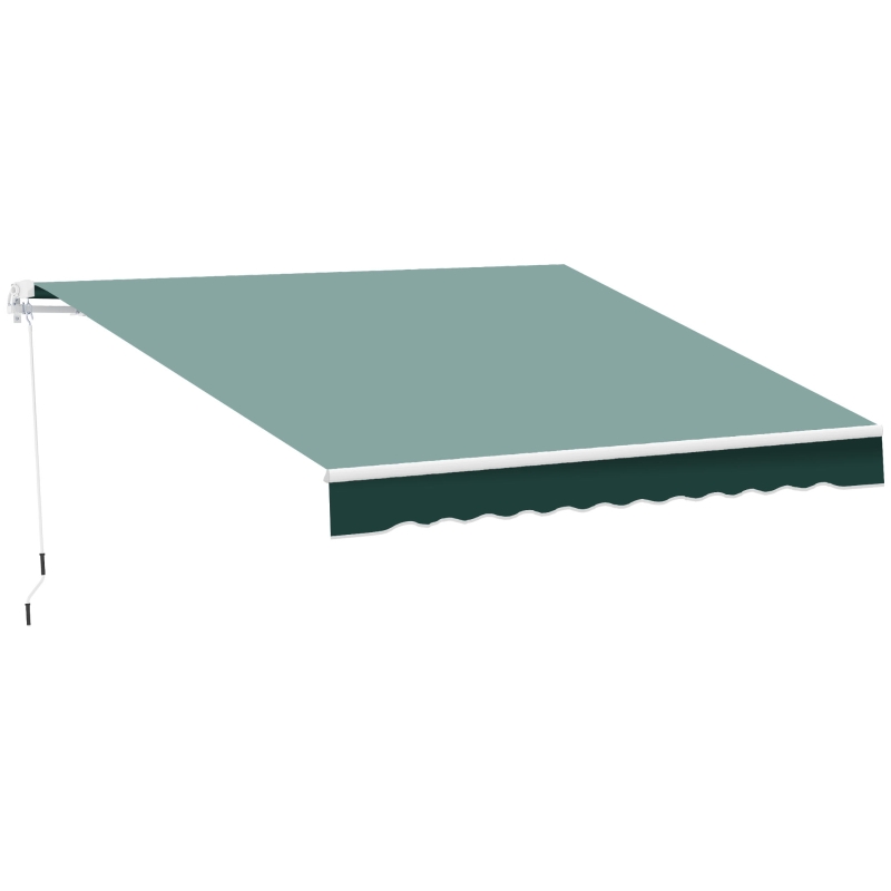 Outsunny 8' x 7' Retractable Awning, Patio Awnings, Sunshade Shelter with 280 g/m² UV & Water-Resistant Fabric and Aluminum Frame for Deck, Balcony, Yard, Dark Green