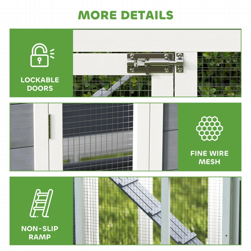 PawHut 66.5" Large Chicken Coop, Wooden Chicken House with 2 Nesting Boxes, Sliding Tray & Ramp, for Outdoor Backyard Farm