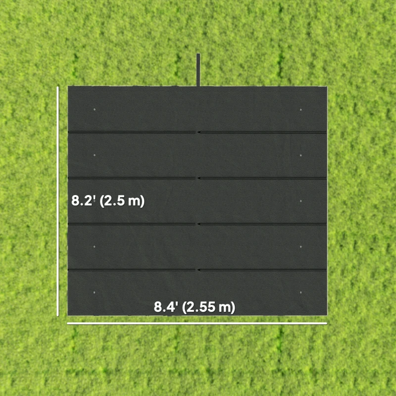 Outsunny 8.2' x 8.4' Retractable Pergola Canopy Replacement for 10' x 10' Frame, Cover Replacement (Cover Top Only), Dark Grey