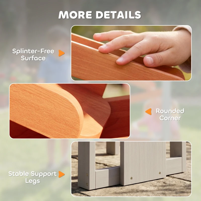 Qaba Wooden Sandbox, Kids Sand and Water Table with Waterway Track and Dual Boxes, Sensory Table for Outdoor, Grey