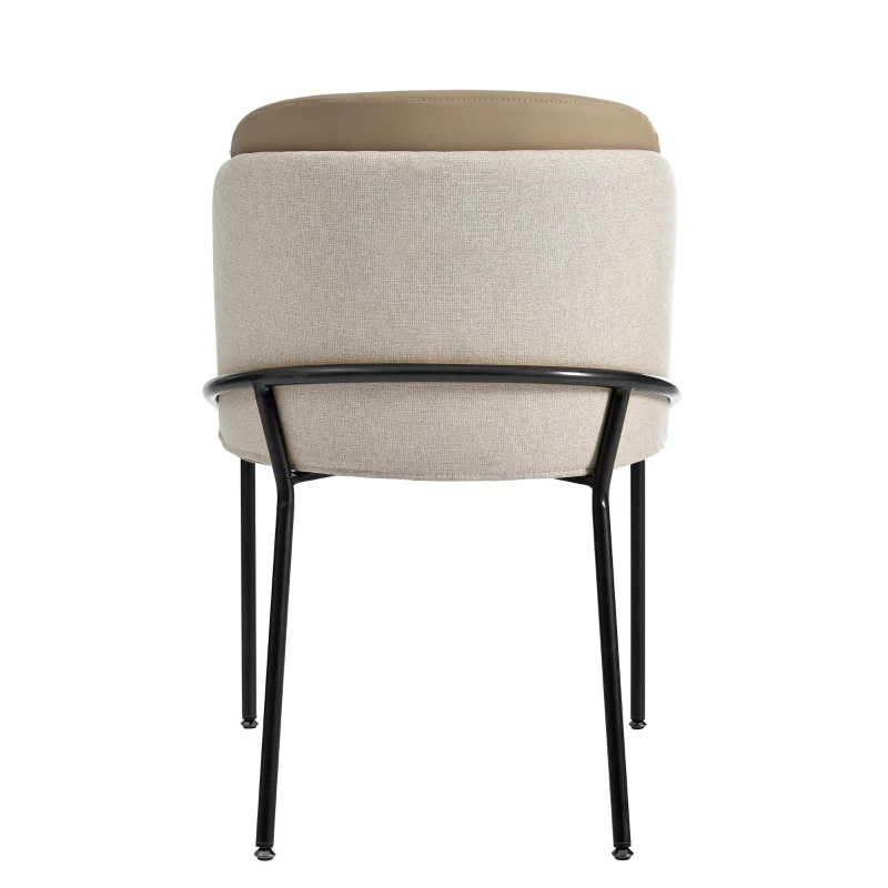 Set of 2 Modern Dining Chairs with High-Density Foam Seat, Upholstered chair Set for Living Spaces, 21.5'' L x 21.5'' W x 33.5'' H, Beige