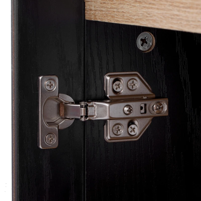 Arched Kitchen Pantry Cabinet with 4-Door Internal Racks, Flexible Storage Cabinet with Adjustable Shelves, 30'' L x 15.5'' W x 71'' H, Black