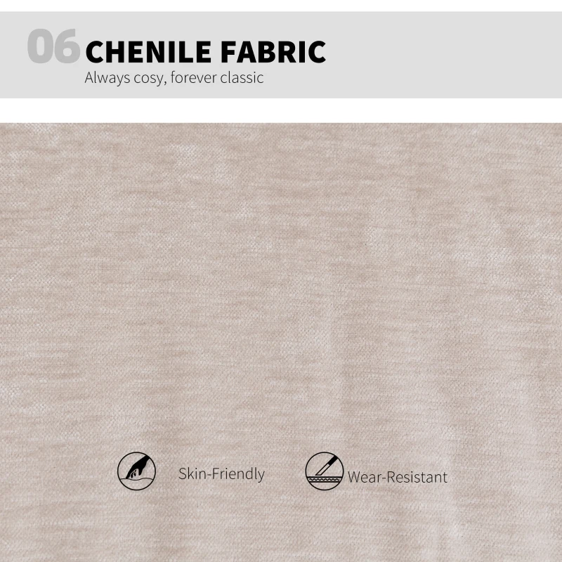 HOMCOM Criss Cross Chair with Wheels, Wide Office Chair with No Arms, Adjustable Height, Tilting, Beige