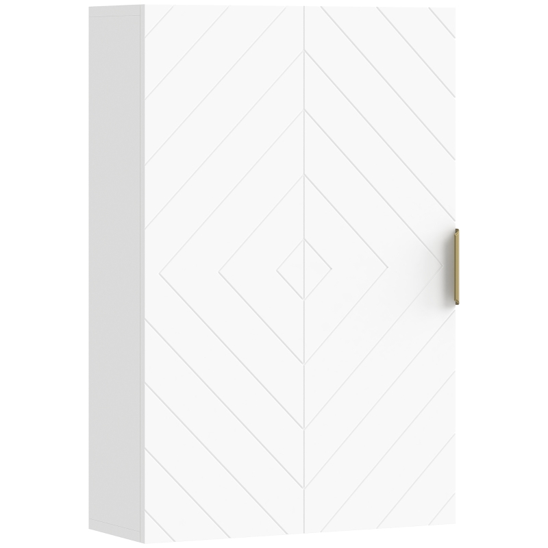 kleankin Bathroom Medicine Cabinet, Modern Wall Cabinet with Adjustable Shelves and Single Door for Laundry Room