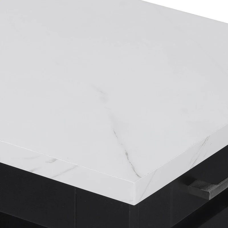 Versatile Kitchen Island with 2-Tier Pull-Out Organizer & 5 Casters, Rolling Kitchen Cart with Drop Leaf, 50.5'' L x 26.5'' W x 35.5'' H, Black