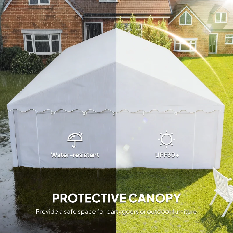 Outsunny 20' x 40' Party Tent, Outdoor Canopy Tent with Removable Sidewalls, 12 Windows for Parties, Wedding, Events, BBQ, White