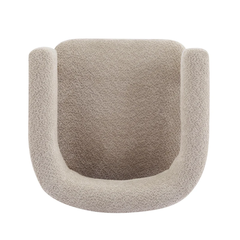 Cozy Accent Armchair with Spring Bag Seat Cushion, Single Lounge Sofa for Bedroom, 30.5" L x 29.5" W x 27" H, Natural Wood+Wheat