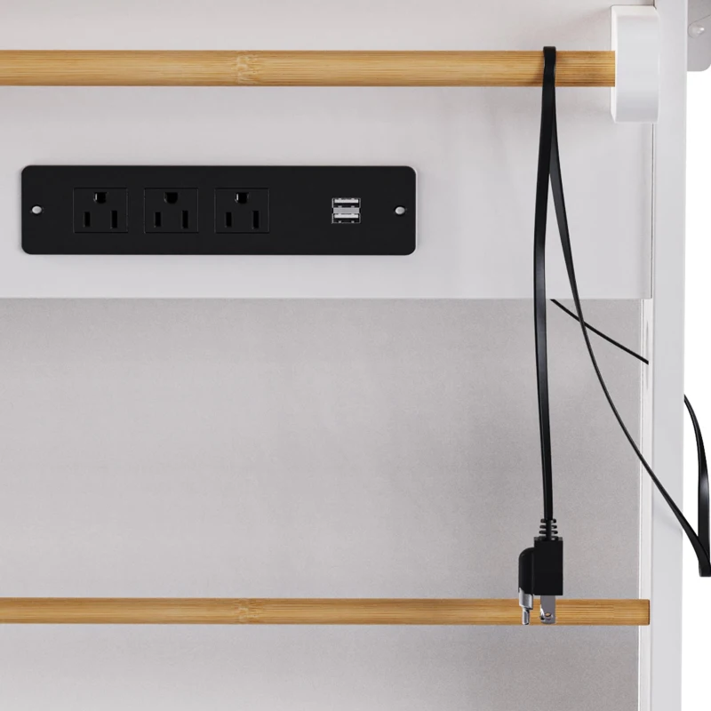 Versatile Kitchen Island with Adjustable Shelves & Drop Leaf, Rolling Kitchen Cart with 5 Hidden Casters, 53'' L x 29.5'' W x 36.5'' H, White