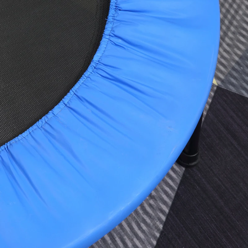 Soozier Φ38" Mini Fitness Trampoline Home Gym Yoga Exercise Rebounder Indoor Outdoor Jumper with Safety Pad, Blue and Black