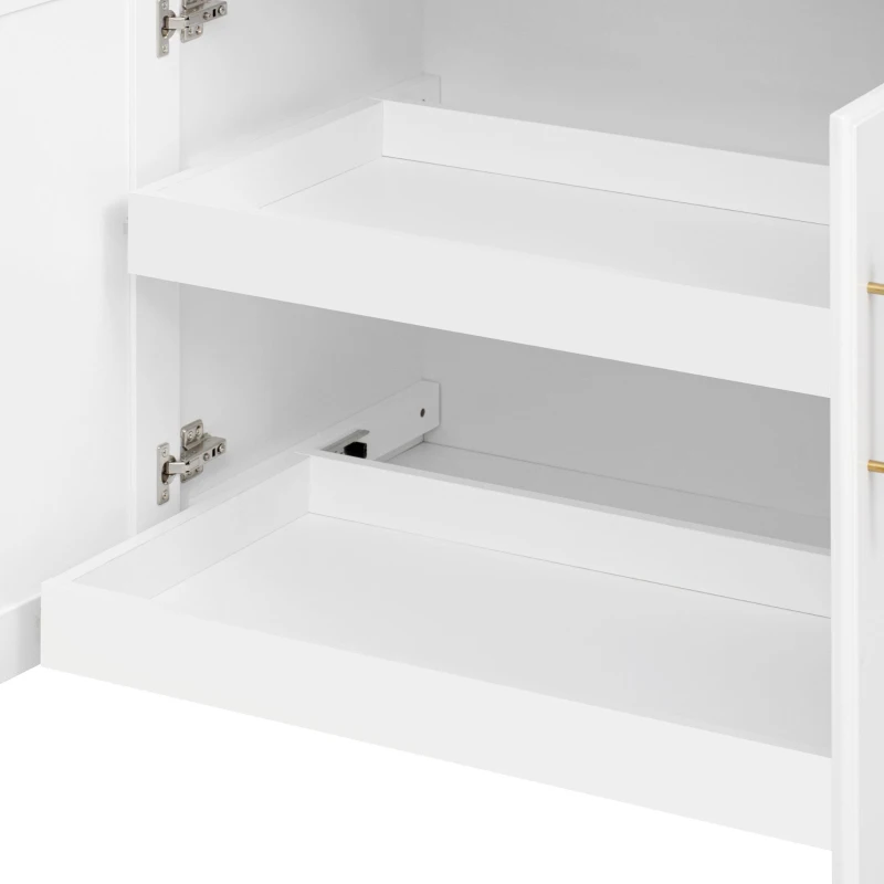 Rolling Kitchen Island with Drop-Leaf Rubberwood Top, Versatile Storage Cart for Contemporary Homes, 59.5'' L x 29.5'' W x 35.5'' H, White