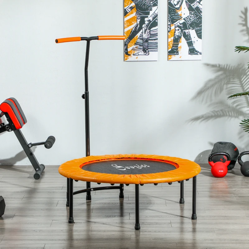 Soozier 39" Mini Exercise Trampoline w/ Adjustable T-Bar Indoor Fitness Rebounder Orange