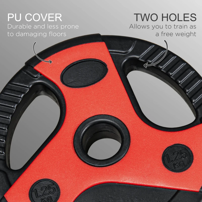 Soozier 44lbs Adjustable Barbell Weight Set, Solid One-Piece Barbell Bar and Weights for Home Gym Weight Lifting Strength Training Exercise, Max Load 110 lbs, Black and Red