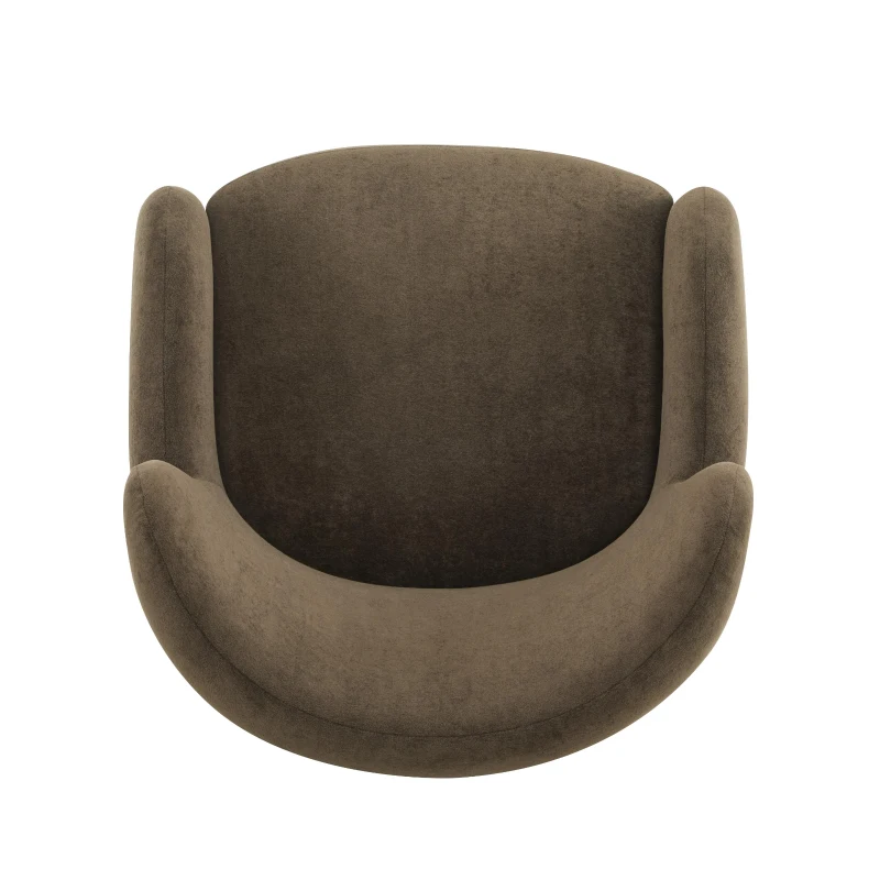 Luxe Wingback Armchair with Pocket-Spring Cushion, Elegant Lounge Chair for Living Room, 31" L x 32" W x 33" H, Dark Brown+Light Teak