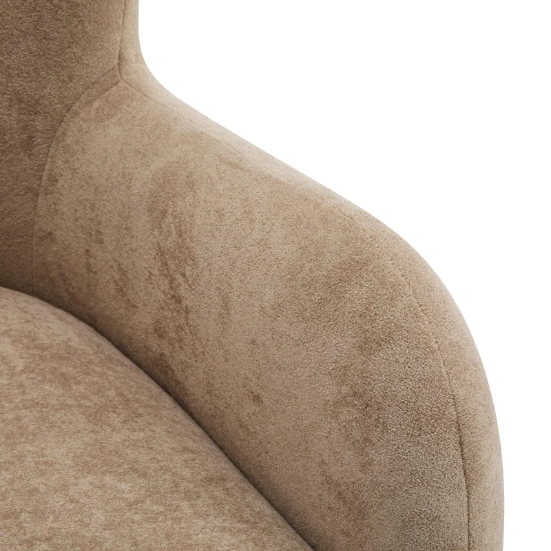 Luxe Wingback Armchair with Pocket-Spring Cushion, Elegant Lounge Chair for Living Room, 31" L x 32" W x 33" H, Light Camel+Light Teak