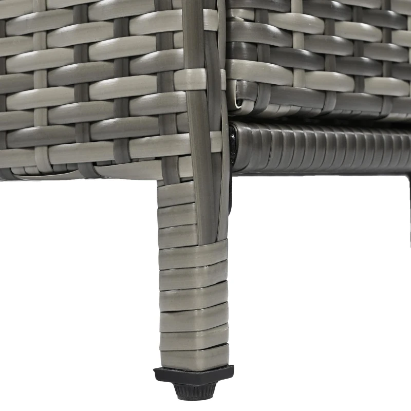 Wicker Outdoor Storage Cabinet with 3 Doors and a Drawer, Weatherproof Bar Table for Patio or Garden, 47.5'' L x 16'' W x 39.5'' H, Grey