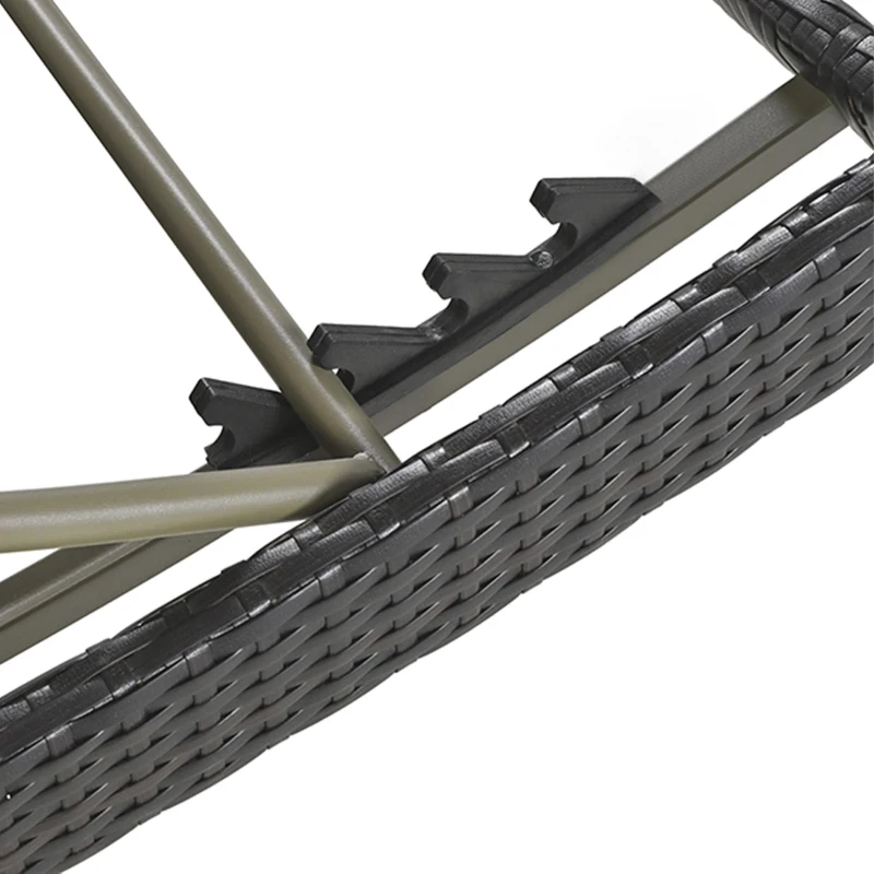 Set of 2 Outdoor Wicker Chaise Lounge with Adjustable Backrest, Ergonomic Recliners with Side Table, 80'' L x 27'' W x 36'' H, Dark Brown