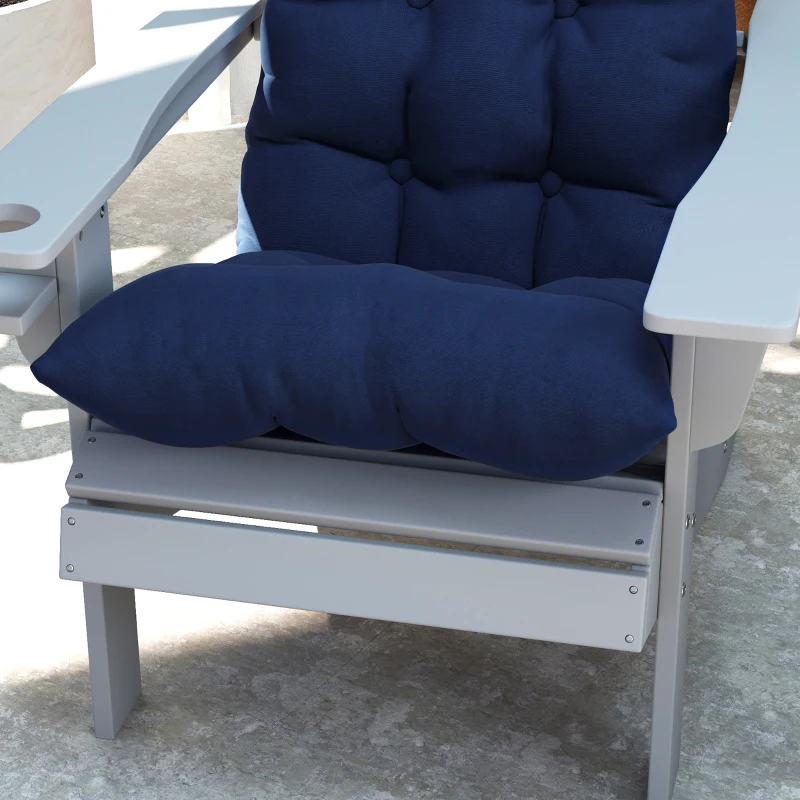 Outsunny Adirondack Chair Cushions Set of 2 with Ties, Navy Blue