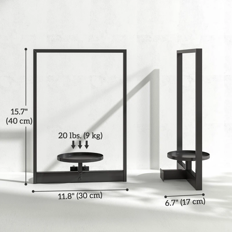 Outsunny 3 Pack Wall Planters for Indoor Plants, Wall-Mounted Metal Plant Stand Shelves, Picture Frame Wall Decor Hanger
