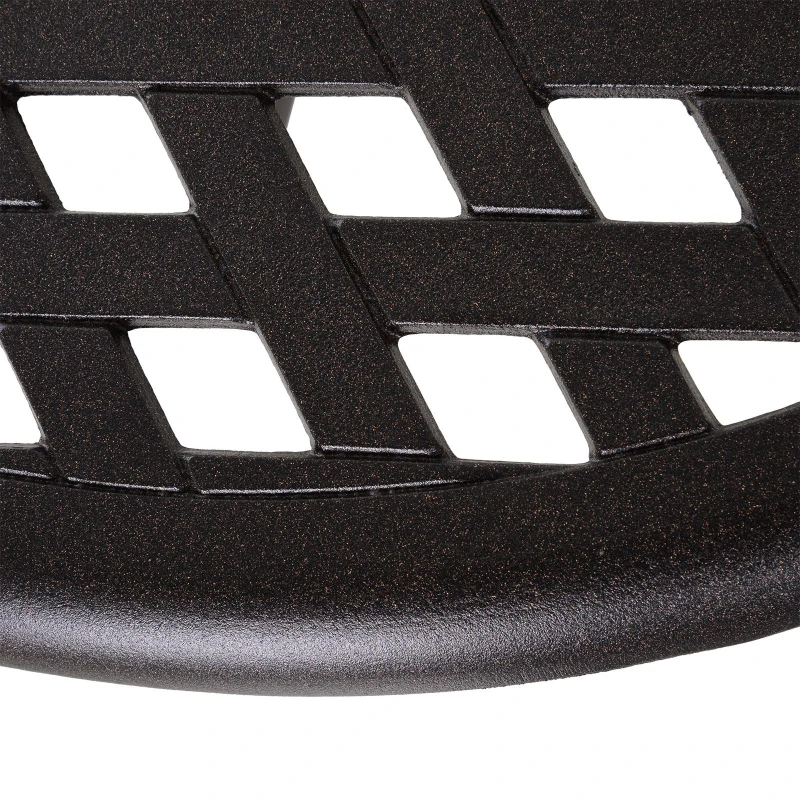 Outsunny 3 Pieces Patio Bistro Set, Cast Aluminum Outdoor Conversation Furniture Set, Coffee Table with Umbrella Hole, 2 Armchairs, Brown