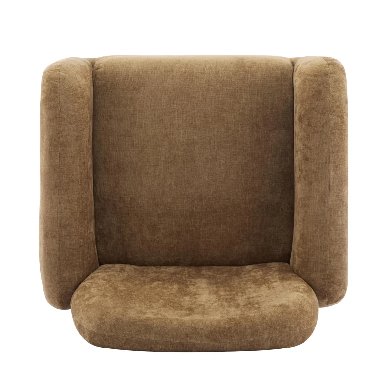 Modern-Scandinavian Accent Chair with Ergonomic Wrap-Around Backrest, Sturdy Armchair for Living Room, 31.5" L x 30.5" W x 31" H, Tan