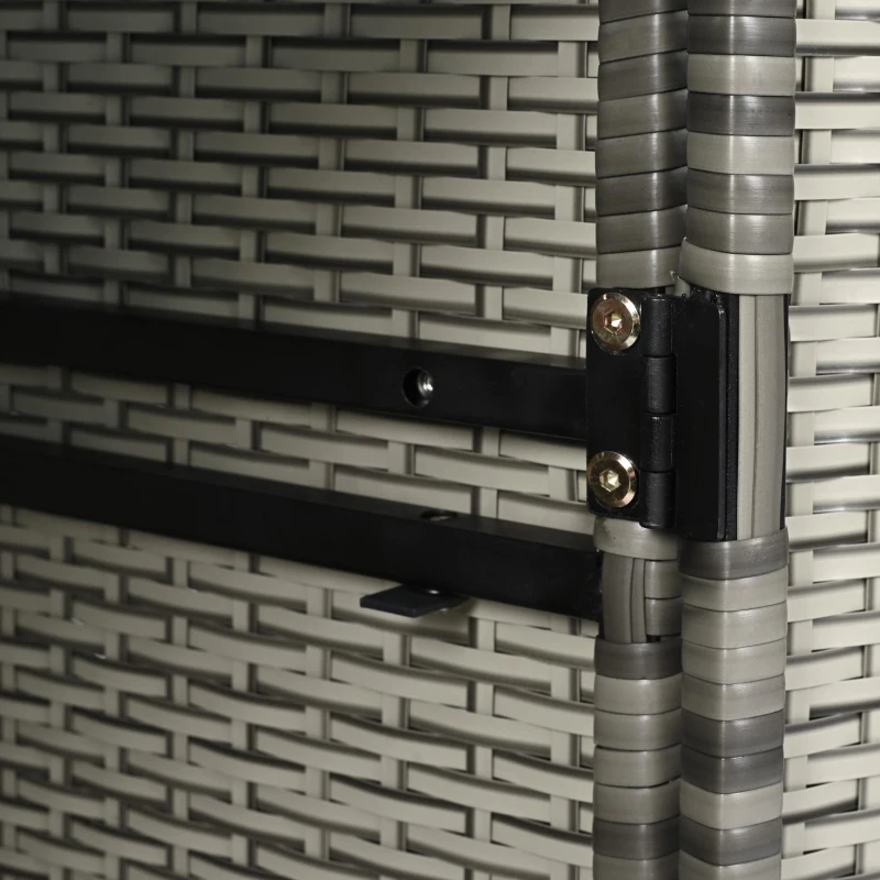 Wicker Outdoor Storage Cabinet with 3 Doors and a Drawer, Weatherproof Bar Table for Patio or Garden, 47.5'' L x 16'' W x 39.5'' H, Grey