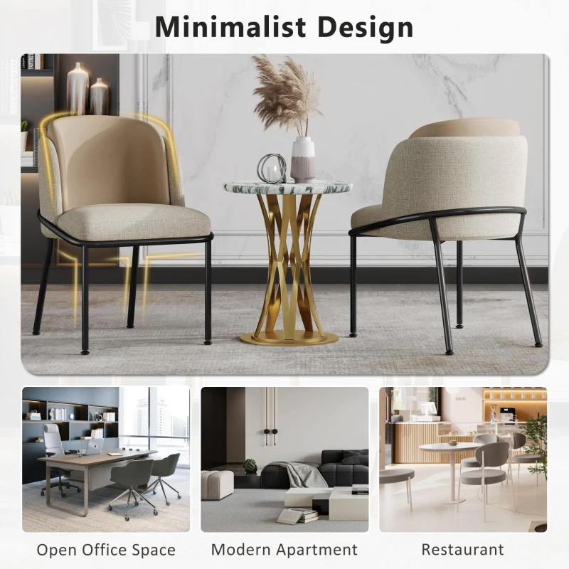 Set of 6 Minimalist Dining Chairs with Ergonomic Contoured Backrest, Durable Chairs Set with Solid Frame, 21.5'' L x 21.5'' W x 33.5'' H, Beige