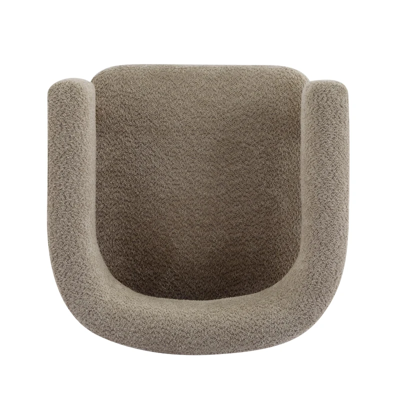 Cozy Accent Armchair with Spring Bag Seat Cushion, Single Lounge Sofa for Bedroom, 30.5" L x 29.5" W x 27" H, Light Camel+Natural Wood