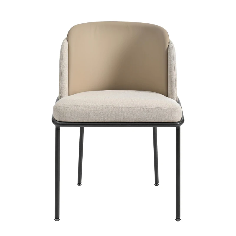 Set of 4 Stylish Dining Chairs with High-Density Foam Seats, Ergonomic chair Set with Anti-Slip Feet, 21.5'' L x 21.5'' W x 33.5'' H, Beige