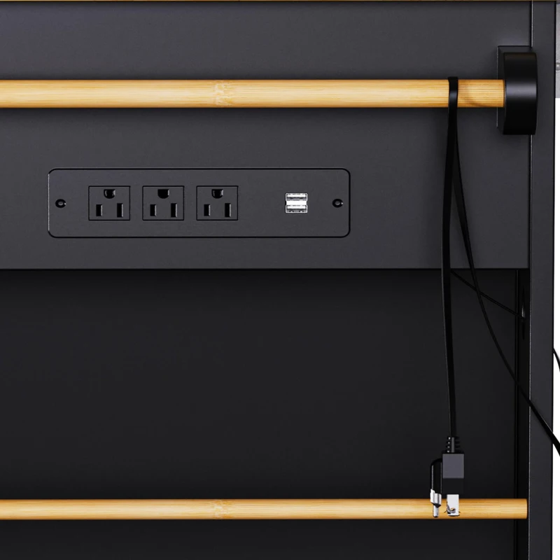 Versatile Kitchen Island with Adjustable Shelves & Drop Leaf, Rolling Kitchen Cart with 5 Hidden Casters, 53'' L x 29.5'' W x 36.5'' H, Black