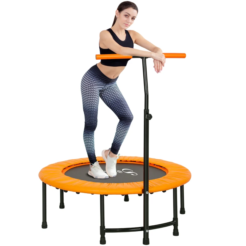 Soozier 39" Mini Exercise Trampoline w/ Adjustable T-Bar Indoor Fitness Rebounder Orange