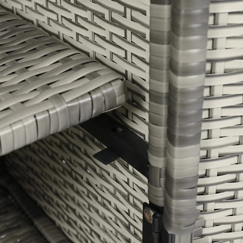 Wicker Outdoor Storage Cabinet with 3 Doors and a Drawer, Weatherproof Bar Table for Patio or Garden, 47.5'' L x 16'' W x 39.5'' H, Grey